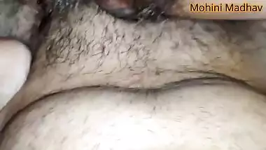 Close up XXX video of Indian man fucking hairy snatch of Desi wife