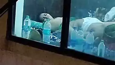 Caught through the window in hotel with bhabhi pussy lick