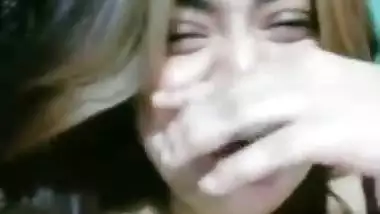 Smoking Bengali girl sucking big boobs and nude pussy show
