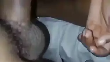 Horny girl naked sucking dick of lover in hotel room