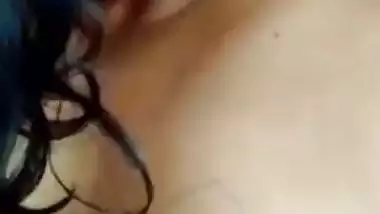 Mallu aunty with big boobs writing on nude breast