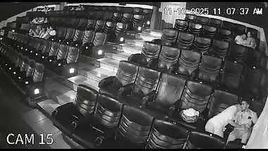 Blowjob in cinema theatre by horny girlfriend