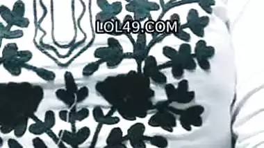Desi girl in glasses plays with her soft boobs