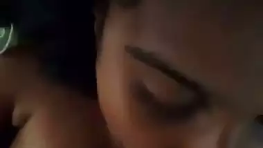 Nude girl makes her lover cum and shoots blowjob MMS