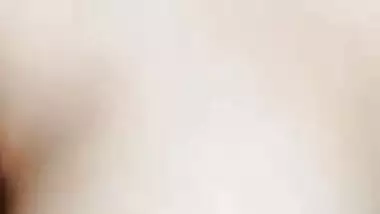 Gorgeous girlfriend naked boobs show selfie for lover